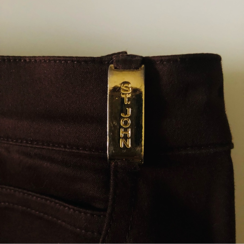 St John Sport Jeans size 6 Brown Fabric has Sheen! - Picture 2 of 4